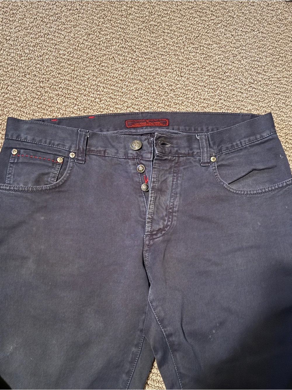 Isaia Medium Blue 5 Pocket Jean/Chino Hybrid